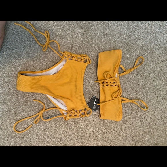 Brand new yellow/orange Zaful swimsuit - Picture 1 of 3